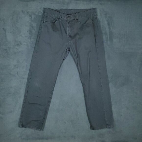 Levis 505 Jeans Mens 32x28.5 Black Straight Leg Zip Fly Denim Pants Casual - Picture 1 of 15